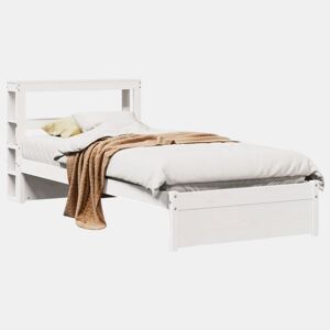 Estrutura de cama de solteiro para adultos c cabeceira 75x190 cm pinho maciço