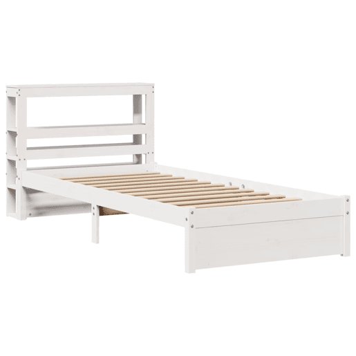 Estrutura de cama de solteiro para adultos c cabeceira 75x190 cm pinho maciço