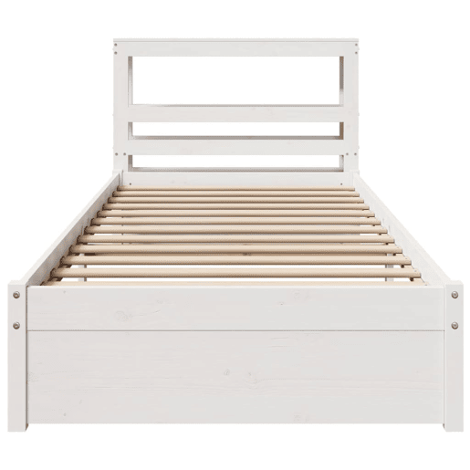 Estrutura de cama de solteiro para adultos c cabeceira 75x190 cm pinho maciço