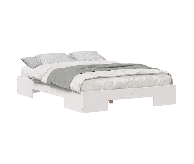 Estructura de cama matrimonial moderno - blanco 140 x 190 cm