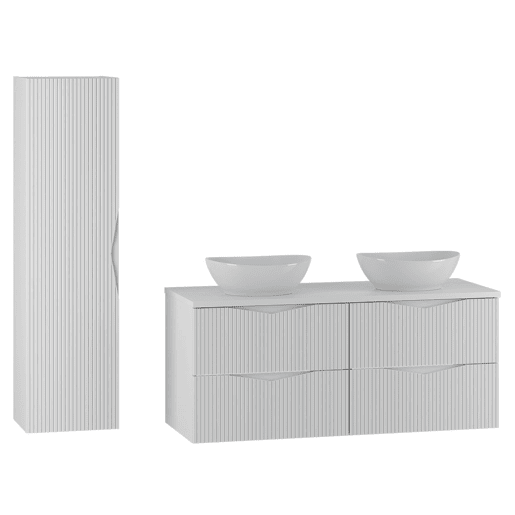 Lavatório duplo e base de apoio Tao White 120cm