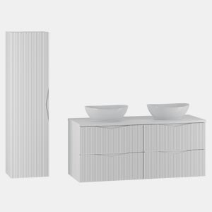 Lavatório duplo e base de apoio Tao White 120cm