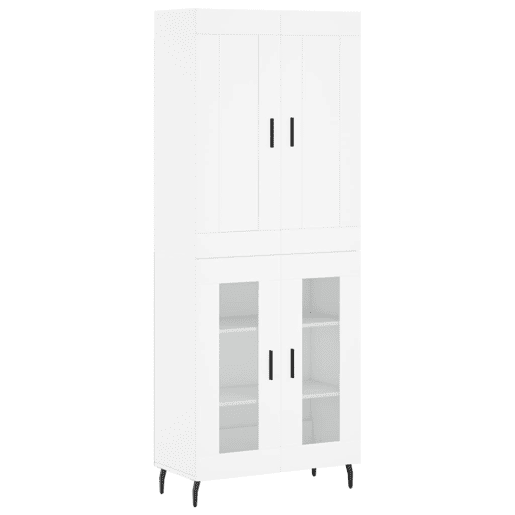 Armário alto - Bufete - Móvel de apoio 69,5x34x180 cm derivados de madeira branco pt715