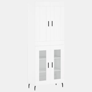 Armário alto - Bufete - Móvel de apoio 69,5x34x180 cm derivados de madeira branco pt715