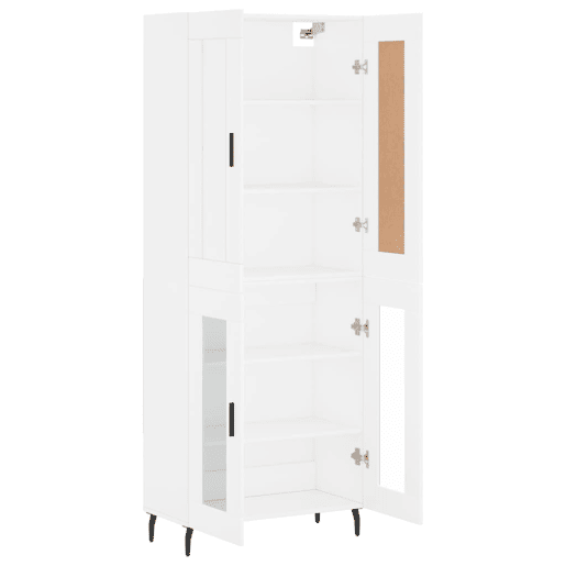 Armário alto - Bufete - Móvel de apoio 69,5x34x180 cm derivados de madeira branco pt715