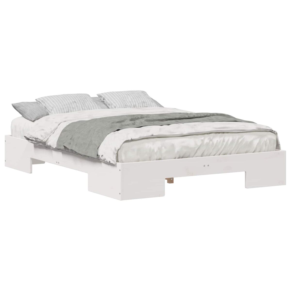Estructura de cama matrimonial moderno - blanco 135 x 190 cm