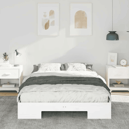 Estrutura da Cama de casal simple Branco 135 x 190 cm