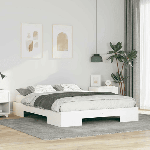 Estrutura da Cama de casal simple Branco 140 x 200 cm