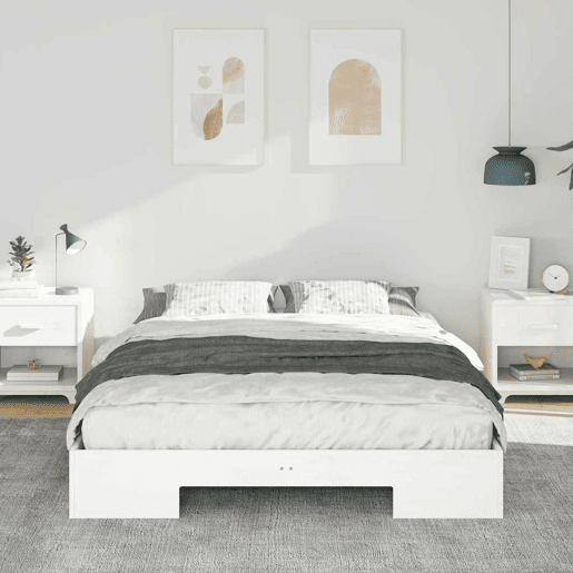 Estrutura da Cama de casal simple Branco 140 x 200 cm