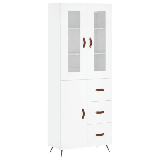 Armário alto - Bufete - Móvel de apoio 69,5x34x180 cm derivados de madeira branco pt694 Armário alto - Bufete - Móvel de apoio 69,5x34x180 cm derivados de madeira branco pt694