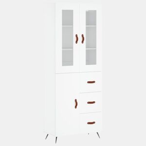 Armário alto - Bufete - Móvel de apoio 69,5x34x180 cm derivados de madeira branco pt694