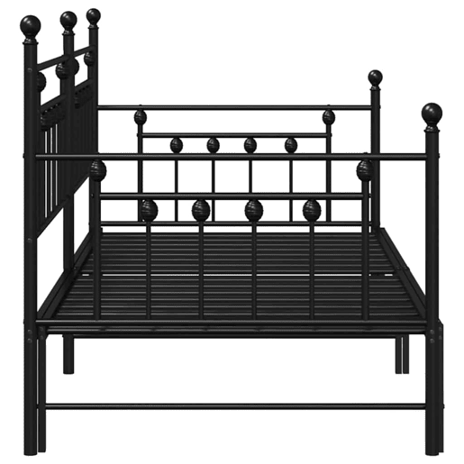 Estrutura de sofá-cama individual moderno - Preto 90 x 190 cm Aço