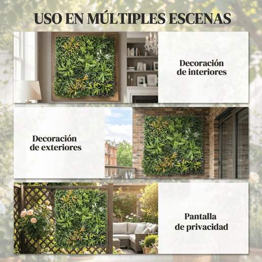Outsunny Sebe Artificial para Ocultação de Jardim em Rolo 1x1 m Vedação de Privacidade de Hera Artificial Fácil Montagem para Terraço ou Varanda Exterior com Folhagem Verde