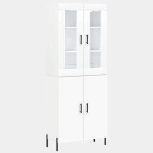 Armário alto - Bufete - Móvel de apoio 69,5x34x180 cm derivados de madeira branco pt681