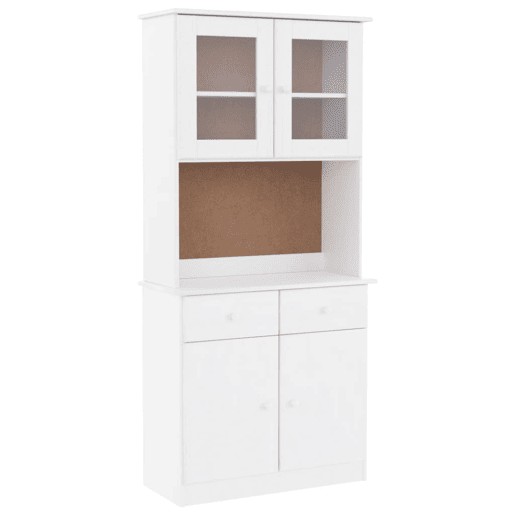 Armário alto - Bufete - Móvel de apoio 77x35x165 cm madeira de pinho maciça branco pt321 Armário alto - Bufete - Móvel de apoio 77x35x165 cm madeira de pinho maciça branco pt321