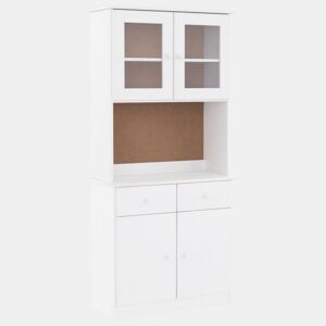 Armário alto - Bufete - Móvel de apoio 77x35x165 cm madeira de pinho maciça branco pt321