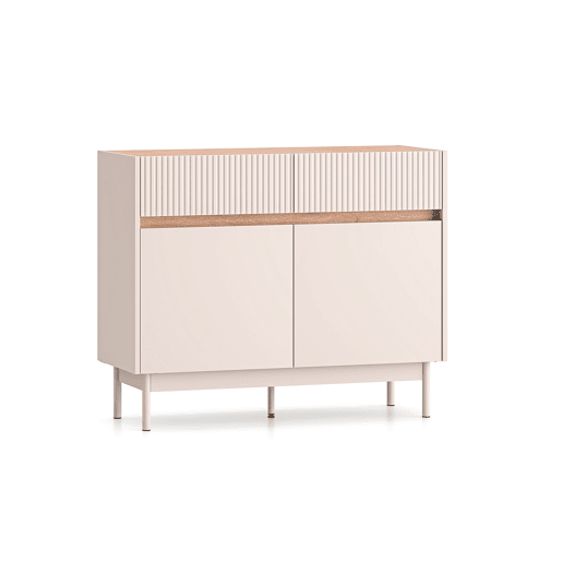 Connie Cashmere e madeira Aparador de 2 portas e 2 gavetas