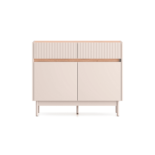 Connie Cashmere e madeira Aparador de 2 portas e 2 gavetas