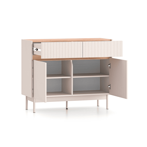 Connie Cashmere e madeira Aparador de 2 portas e 2 gavetas