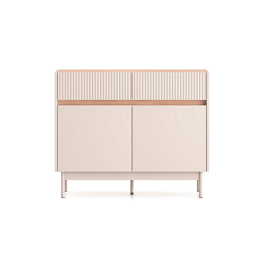 Connie Cashmere e madeira Aparador de 2 portas e 2 gavetas
