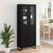 Aparador alto - Mueble de almacenamiento 2 pcs 69 Aparador alto - Mueble de almacenamiento 2 pcs 69 Negro