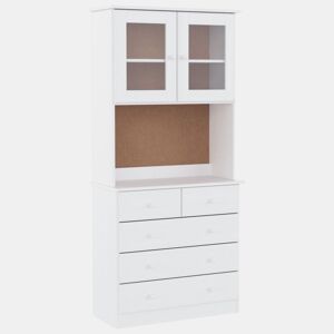 Armário alto - Bufete - Móvel de apoio 77x35x165 cm madeira de pinho maciça branco pt322