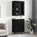 Aparador alto - Mueble de almacenamiento 2 pcs 69 Aparador alto - Mueble de almacenamiento 2 pcs 69 Negro
