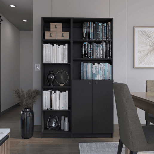 Conjunto de Estantes com Design Moderno e Configuração Funcional Conjunto de Estantes com Design Moderno e Configuração Funcional