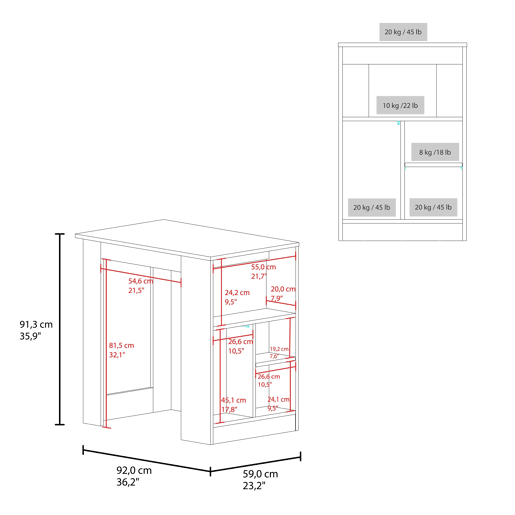 Ilha de Cozinha Auxiliar Oviedo MDF TUHOME 1 Porta