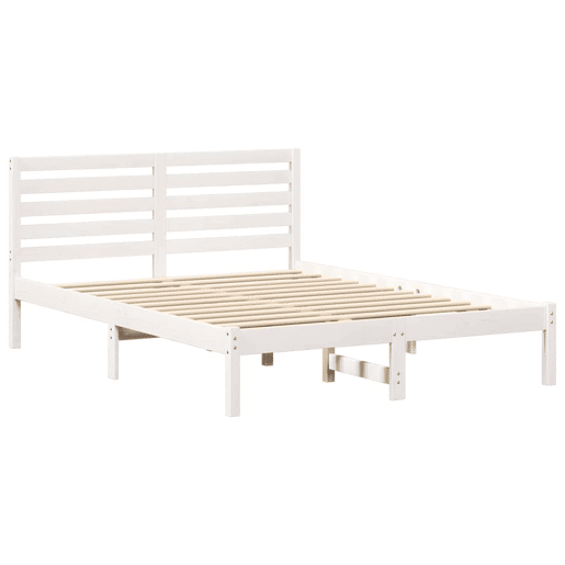 Estrutura da Cama de casal simple com cabeceira Branco 140 x 190 cm