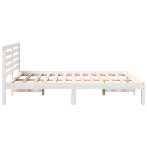 Estrutura da Cama de casal simple com cabeceira Branco 140 x 190 cm