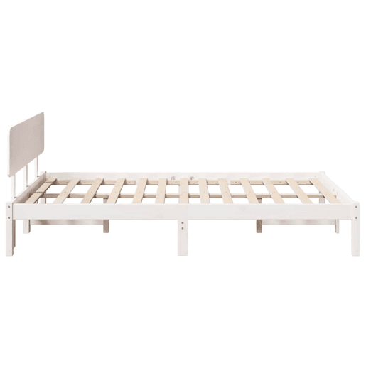 Estrutura da Cama de casal simple com cabeceira Branco 140 x 190 cm