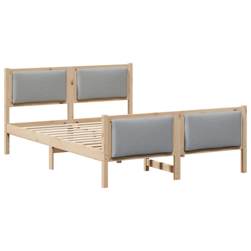 Estrutura da Cama de casal simple Cinzento-claro 135 x 190 cm tecido