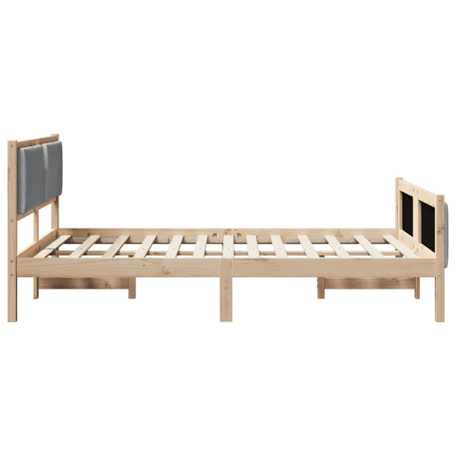 Estrutura da Cama de casal simple Cinzento-claro 135 x 190 cm tecido