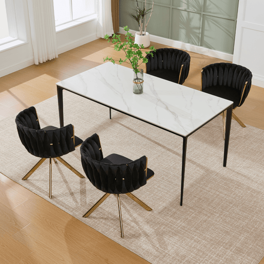 Poltrona giratória de 2 lugares - Metal resistente, ergonomia, luxo aveludado - Preto