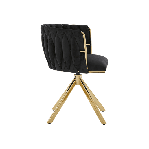 Poltrona giratória de 2 lugares - Metal resistente, ergonomia, luxo aveludado - Preto