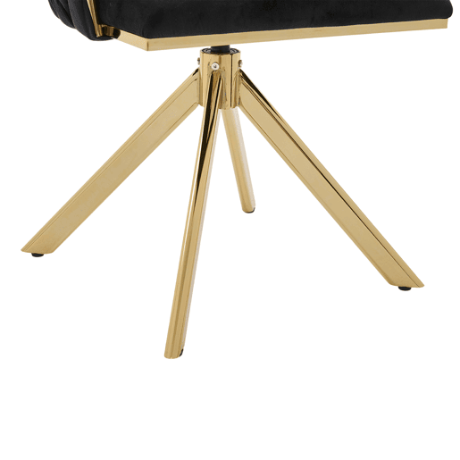 Poltrona giratória de 2 lugares - Metal resistente, ergonomia, luxo aveludado - Preto
