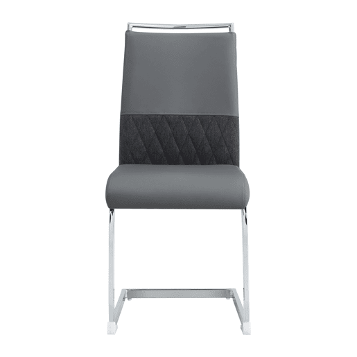 Cadeira de jantar moderna 2 unidades - encosto em PU e linho, design com franjas, cinza