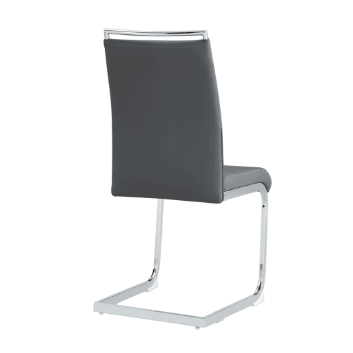 Cadeira de jantar moderna 2 unidades - encosto em PU e linho, design com franjas, cinza