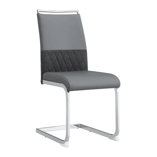 Cadeira de jantar moderna 2 unidades - encosto em PU e linho, design com franjas, cinza