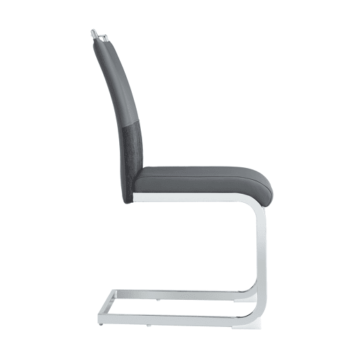 Cadeira de jantar moderna 2 unidades - encosto em PU e linho, design com franjas, cinza