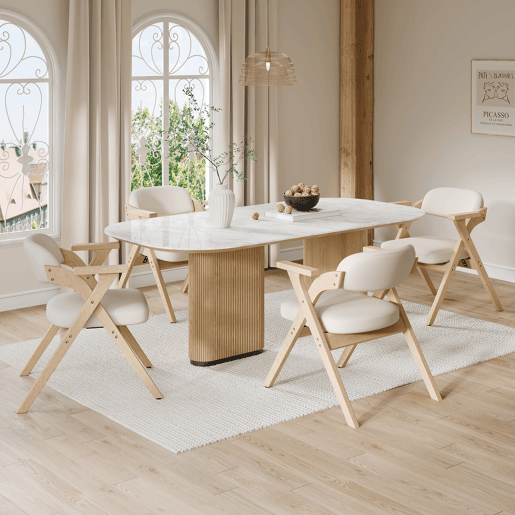 Cadeiras dobráveis para sala de jantar, 2 unidades - madeira maciça, confortáveis, respiráveis, modernas - bege