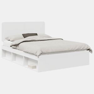 Estrutura da Cama de casal simple com cabeceira Branco 140 x 200 cm