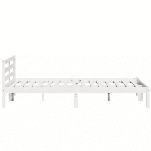 Estrutura da Cama de casal simple com cabeceira Branco 215,5 x 145,5 x 69,5 cm
