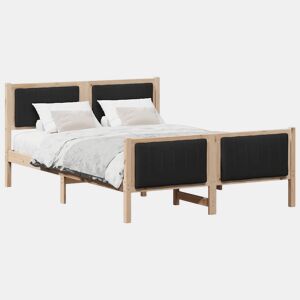 Estrutura da Cama de casal simple com cabeceira Castanho e preto 140 x 200 cm