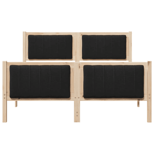 Estrutura da Cama de casal simple com cabeceira Castanho e preto 140 x 200 cm