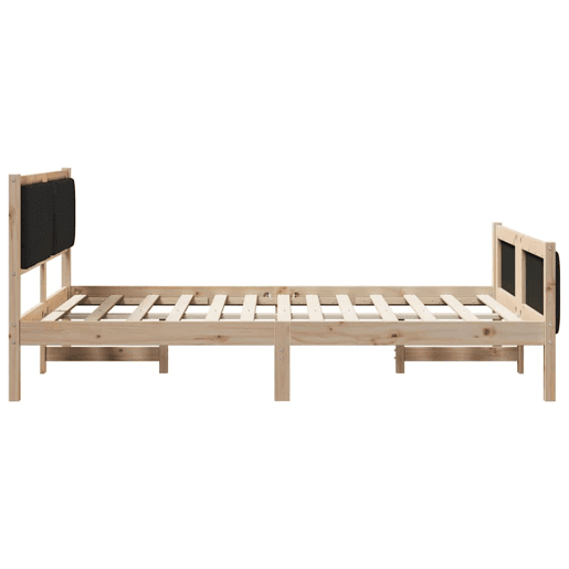 Estrutura da Cama de casal simple com cabeceira Castanho e preto 140 x 200 cm