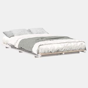 Estrutura de Cama de casal simple de chão simples e minimalista - Branco 140 x 190 cm