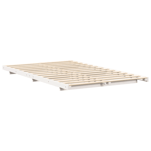 Estrutura de Cama de casal simple de chão simples e minimalista - Branco 140 x 190 cm