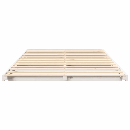 Estrutura de Cama de casal simple de chão simples e minimalista - Branco 140 x 190 cm